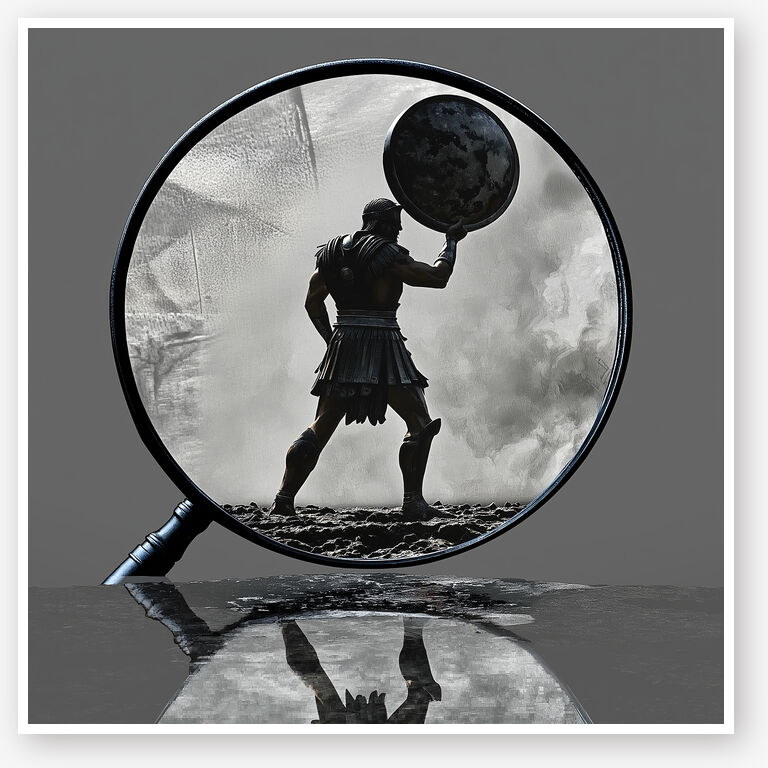 giant mag glass with hero