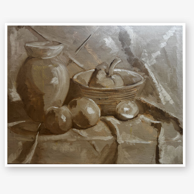 still life three values study